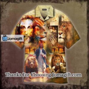 Custom Jesus Faith Hope Love Lion Hawaiian Shirt - Unique Gift Idea
