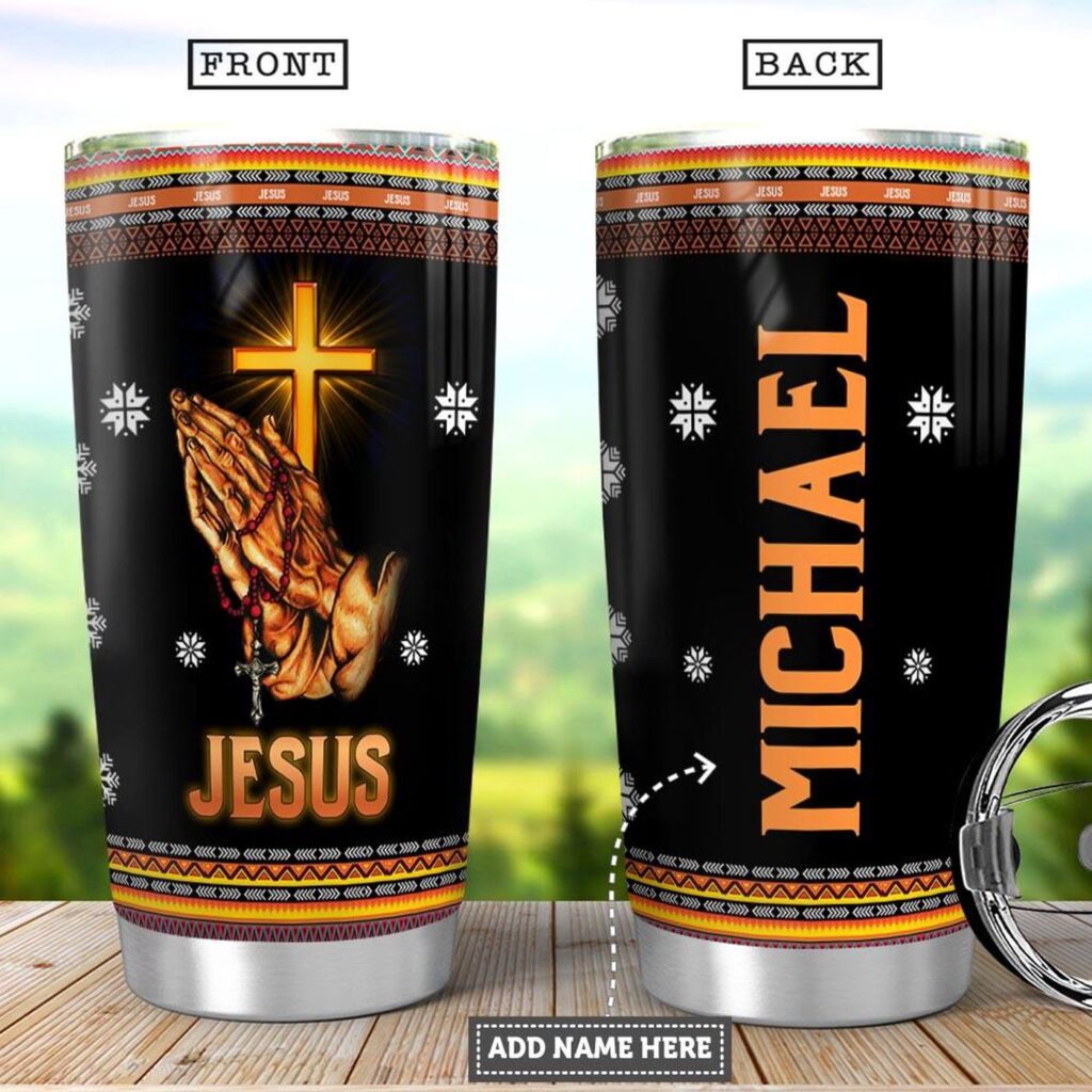 Personalized Jesus Faith Orange Pattern Stainless Steel Tumbler – Jesus Lover Men Women Personalized Jesus Faith Orange Pattern Stainless Steel Tumbler – Jesus Lover Men Women