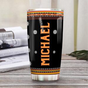 Personalized Jesus Faith Orange Pattern Stainless Steel Tumbler - Jesus Lover Men Women 3