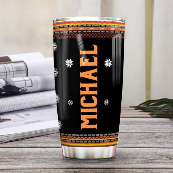 Personalized Jesus Faith Orange Pattern Stainless Steel Tumbler – Jesus Lover Men Women