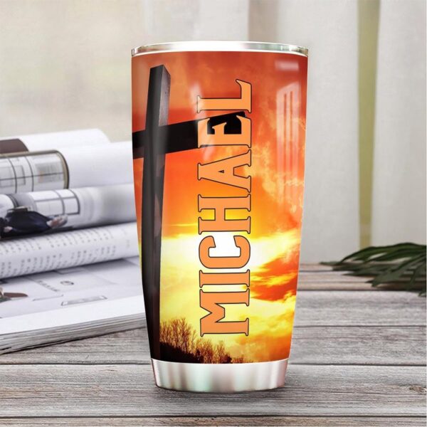 Personalized Jesus Faith Orange Stainless Steel Tumbler – Jesus Lover Men Women