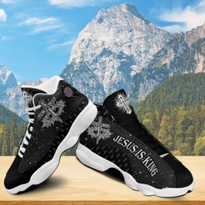 Personalized Jesus Is King Basketball Shoes, Jesus Saves Running Shoes, Christian Cross Footwear Unisex, Faith Gift 3