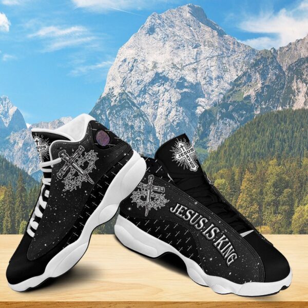 Personalized Jesus Is King Basketball Shoes, Jesus Saves Running Shoes, Christian Cross Footwear Unisex, Faith Gift