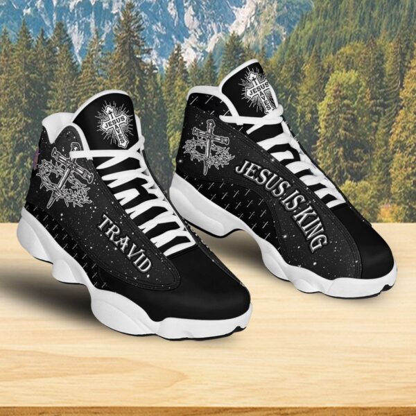Personalized Jesus Is King Basketball Shoes, Jesus Saves Running Shoes, Christian Cross Footwear Unisex, Faith Gift