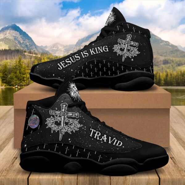 Personalized Jesus Is King Basketball Shoes, Jesus Saves Running Shoes, Christian Cross Footwear Unisex, Faith Gift