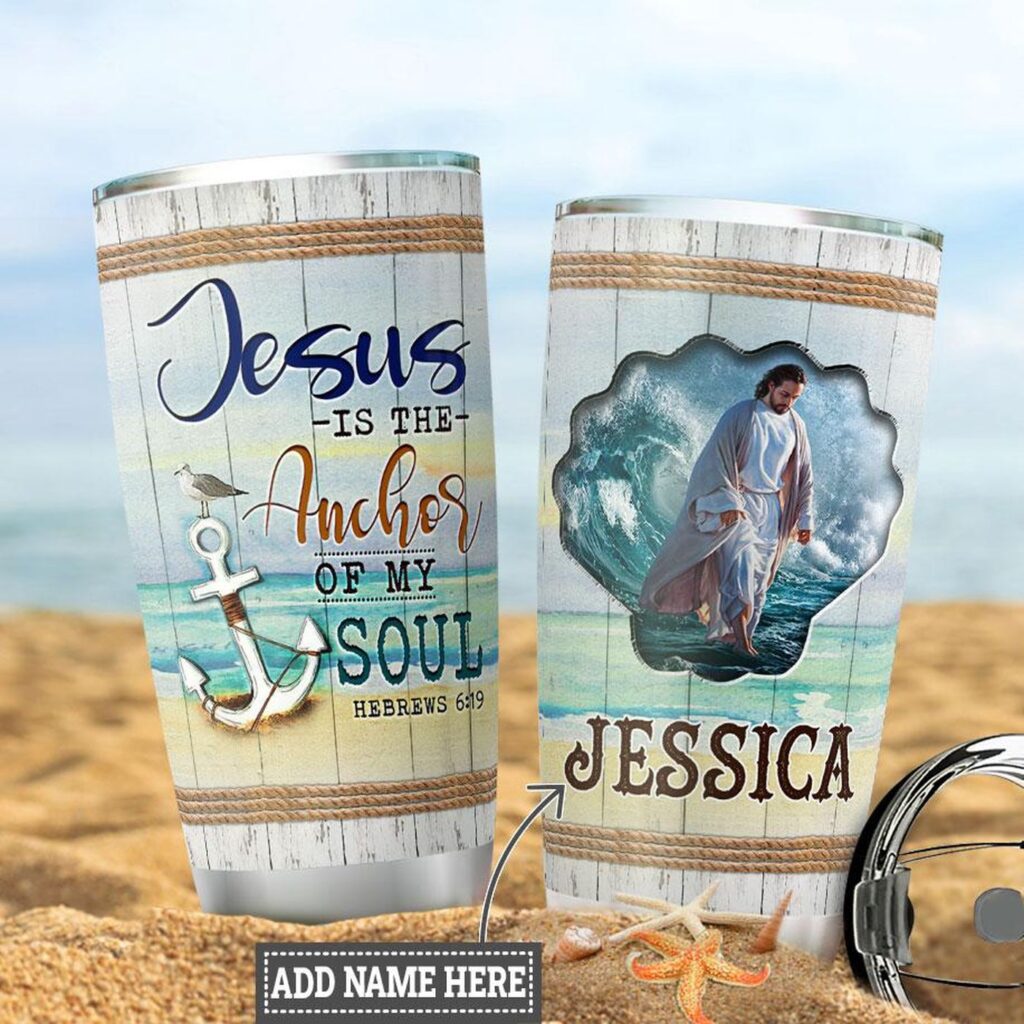 Personalized Jesus is the Anchor of my Soul Woodcut Style FTH Stainless Steel Tumbler – Jesus Lover Men Women Personalized Jesus is the Anchor of my Soul Woodcut Style FTH Stainless Steel Tumbler – Jesus Lover Men Women
