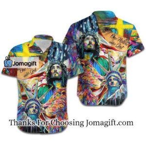 Custom Jesus Lion Hawaiian Shirt - One Nation Under God Gift