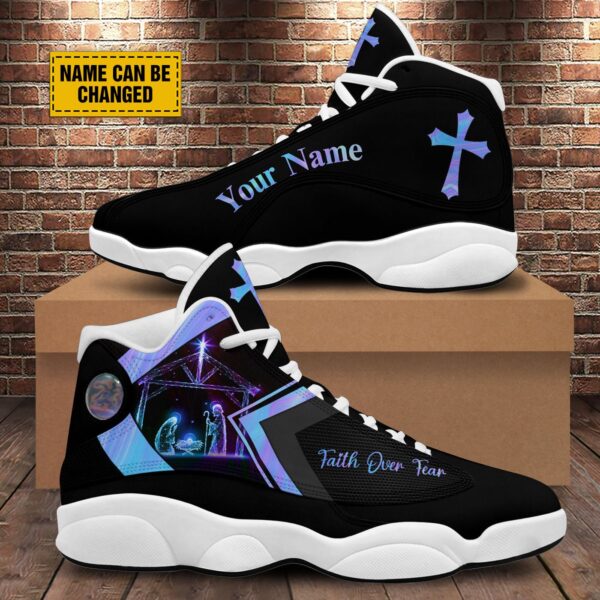 Personalized Jesus Nativity Basketball Shoes, Jesus Nativity Running Shoes, Christian Religious Gift, Christmas Gift