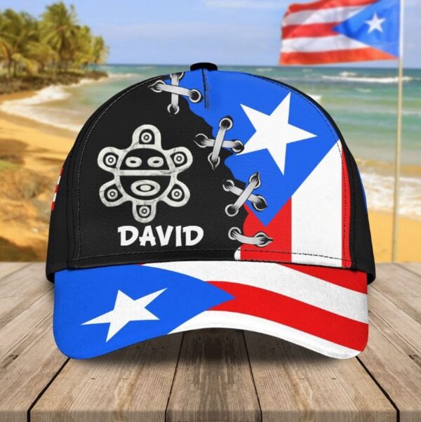 Personalized Jesus Puerto Rico Hats for Men, Women, Custom Name Puerto Rico Classic Cap Trucker Classic Hats Gift