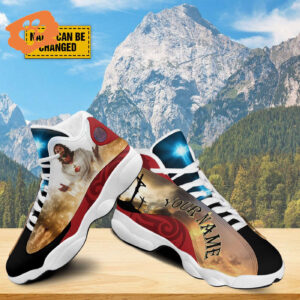 Personalized Jesus Sacred Heart Basketball Shoes, Christian Shoes, Religious Gifts, Jesus Christ Lover Unisex Basketball Shoes
