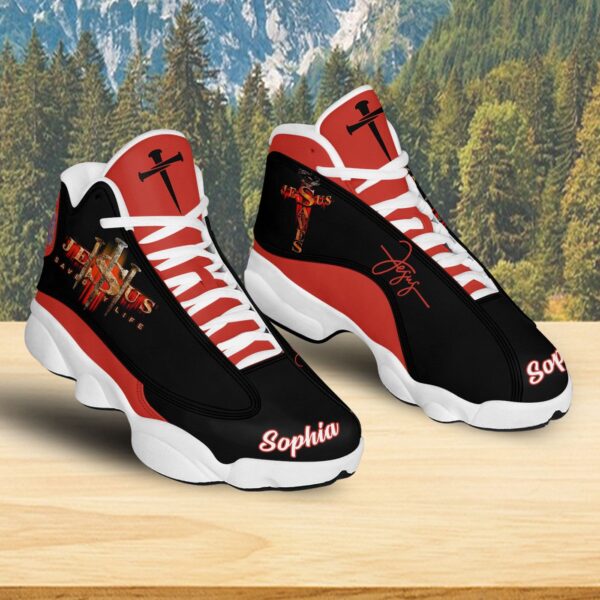 Personalized Jesus Saved My Life Basketball Shoes, Custom Name, Christian Unisex Sneaker, Religious Gift For Family, Jesus Lovers Shoes