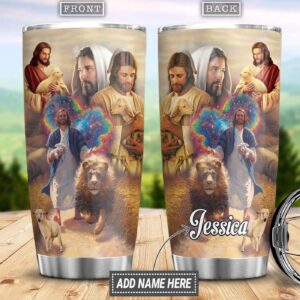 Personalized Jesus Stainless Steel Tumbler - Jesus Lover Men Women