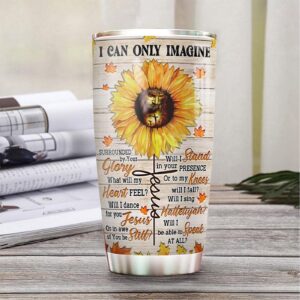Personalized Jesus Sunflower Style FTH Stainless Steel Tumbler - Jesus Lover Men Women 1