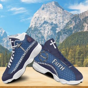 Personalized Jesus Walk By Faith Basketball Shoes, Christian Thorns Crown Footwear Shoes, Faith Religious Gifts 1
