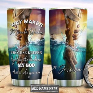 Personalized Jesus Way Maker Stainless Steel Tumbler - Jesus Lover Men Women