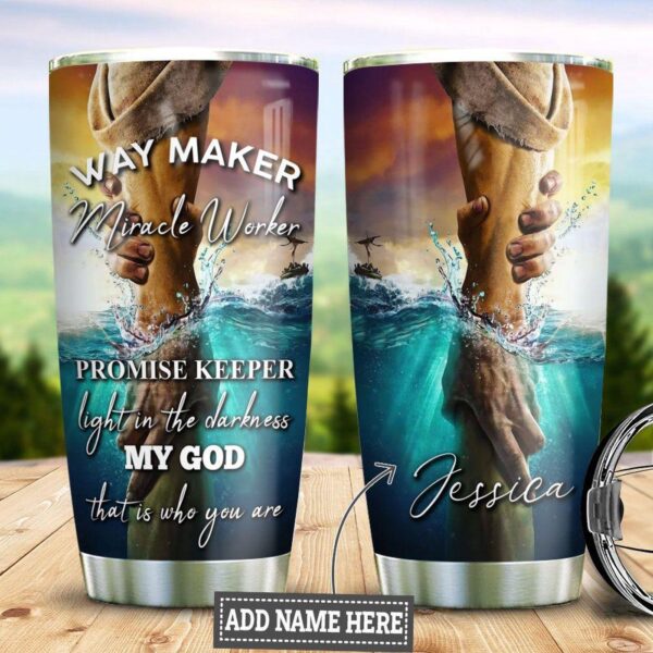 Personalized Jesus Way Maker Stainless Steel Tumbler – Jesus Lover Men Women