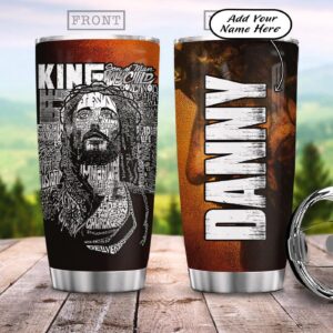 Personalized Jesus Words Stainless Steel Tumbler - Jesus Lover Men Women