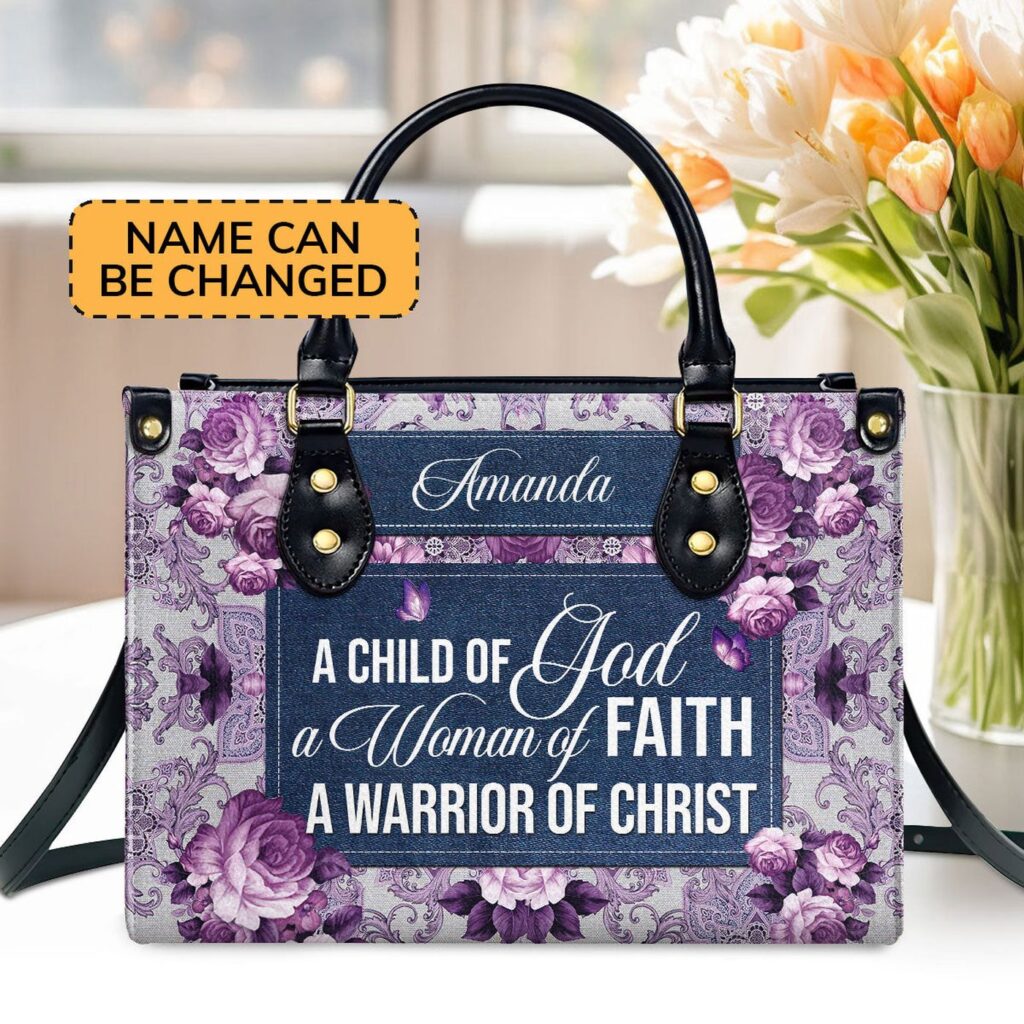 Personalized Leather Handbag: Beautiful Gift for Christian Women – Child of God M19