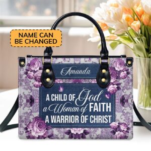 Personalized Leather Handbag: Beautiful Gift for Christian Women - Child of God M19