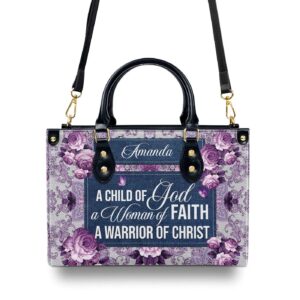 Personalized Leather Handbag: Beautiful Gift for Christian Women - Child of God M19 1