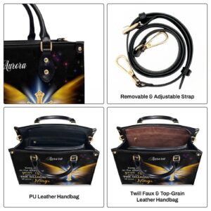Personalized Leather Handbag with Handle Christian Gifts for Women Psalm 17:8 Gift 1