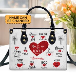 Romantic Personalized Leather Handbag: Christian Women s Gift You Are So Loved