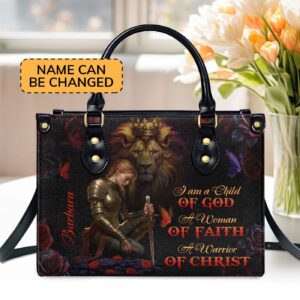 Faithful Woman Gift: Personalized Leather Handbag with Zipper