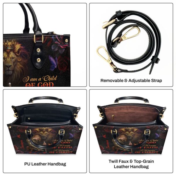 Faithful Woman Gift: Personalized Leather Handbag with Zipper