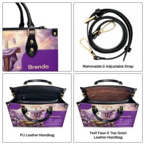 Custom Leather Handbag with Zipper Personalized Gift for Him - Because He Lives 1