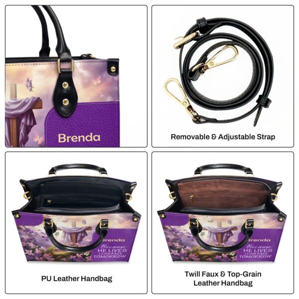 Custom Leather Handbag with Zipper Personalized Gift for Him – Because He Lives