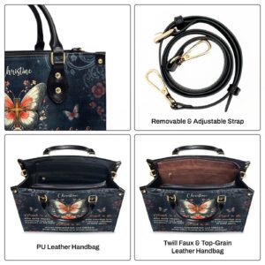 Blessed Is She Personalized Leather Handbag with Zipper - Unique Gift Idea 1