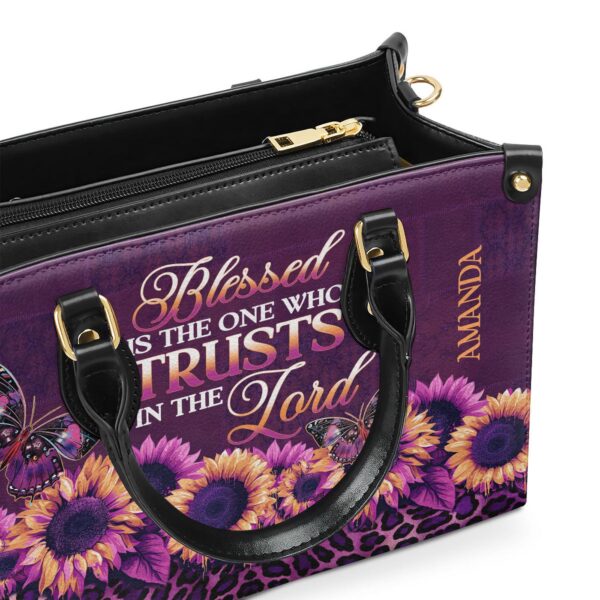 Blessed Trust in the Lord Leather Handbag with Zipper – Personalized Gift