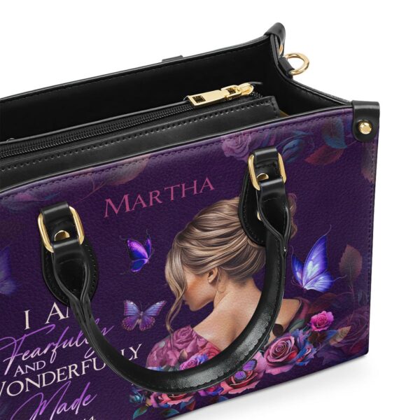 Custom Leather Handbag Fearfully and Wonderfully Made Gift with Zipper