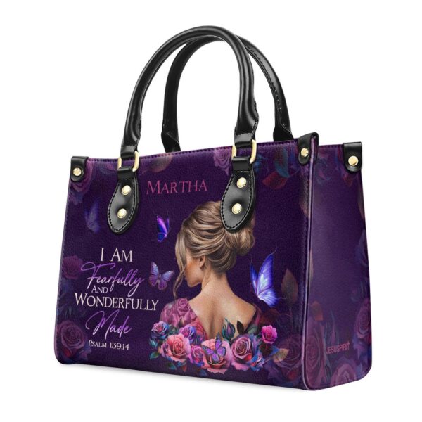 Custom Leather Handbag Fearfully and Wonderfully Made Gift with Zipper