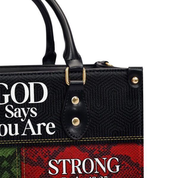 Custom Leather Handbag with Zipper Unique Gift for Her God Says I Am Gift