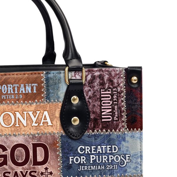 Custom Leather Handbag With Zipper: God Says I Am Gift Personalized Purse