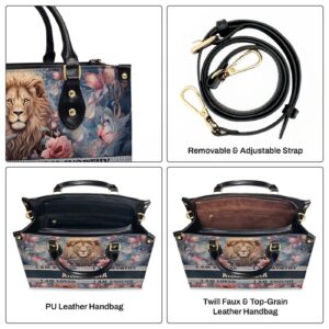 Personalized Leather Handbag With Zipper I Am Strong Gift - Customizable Women s Purse 1