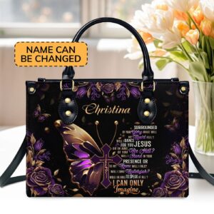 Custom Leather Handbag with Zipper Personalized Gift Idea - I Can Only Imagine