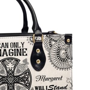 Custom Leather Handbag with Zipper Personalized I Can Only Imagine Gift 3