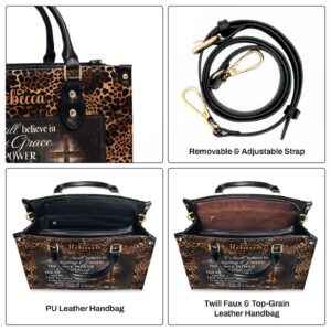 Customized Leather Handbag with Zipper Amazing Grace Gift 1