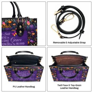 Custom Leather Handbag with Zipper Amazing Grace Gift - Personalized and Stylish 1