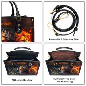 Custom Leather Handbag with Zipper Stylish Faith Gift for Women 1
