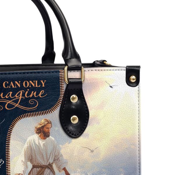 Custom Leather Handbag with Zipper Jesus I Can Only Imagine Gift