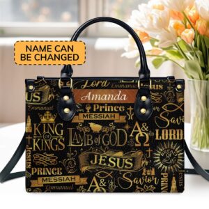 Lamb Of God Personalized Leather Handbag With Zipper - Unique Gift Idea
