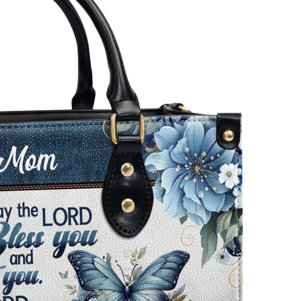 Custom Leather Handbag with Zipper May The Lord Bless You Gift