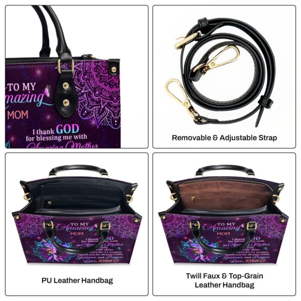 Custom Leather Handbag with Zipper – Perfect Gift for Mom