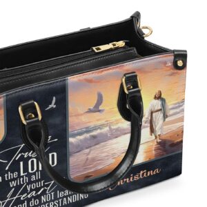 Trust in the Lord Personalized Leather Handbag with Zipper - Unique Gift Idea 1