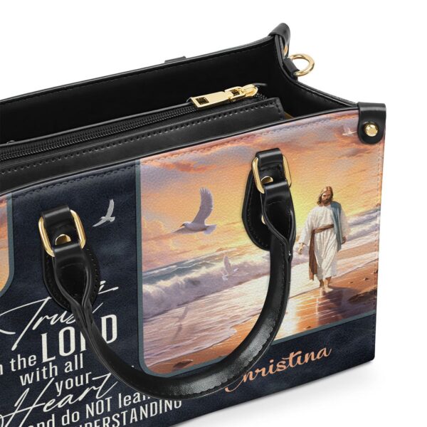 Trust in the Lord Personalized Leather Handbag with Zipper – Unique Gift Idea