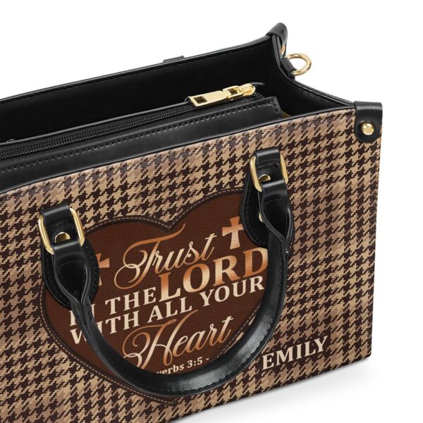 Trust In The Lord Personalized Leather Handbag with Zipper – Heartfelt Gift
