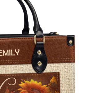 Custom Leather Handbag with Zipper With God All Things Are Possible - Unique Gift 1